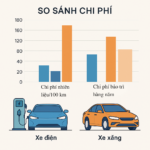 So sánh chi phí chạy xe xăng và xe điện cho tài xế
