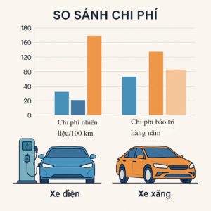 So sánh chi phí chạy xe xăng và xe điện cho tài xế